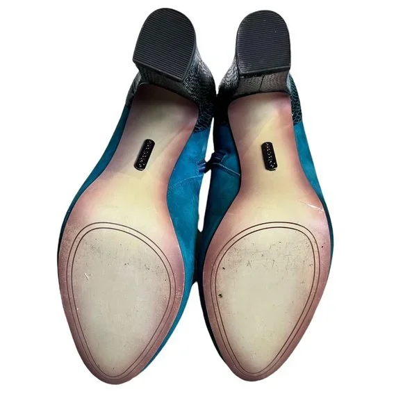 Boutique 9 boots Teal heel suede Sz 10 - Picture 4 of 6